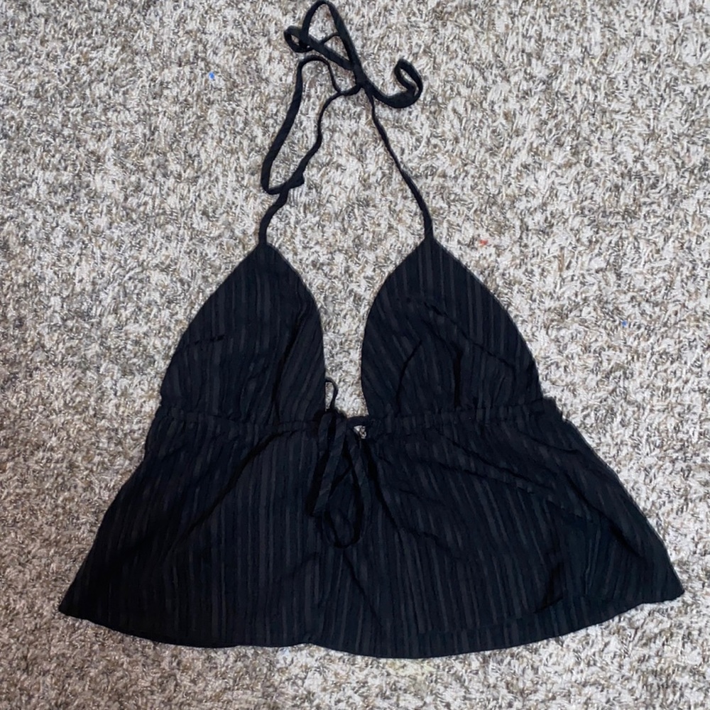 Women’s black tie strap shirt, size medium